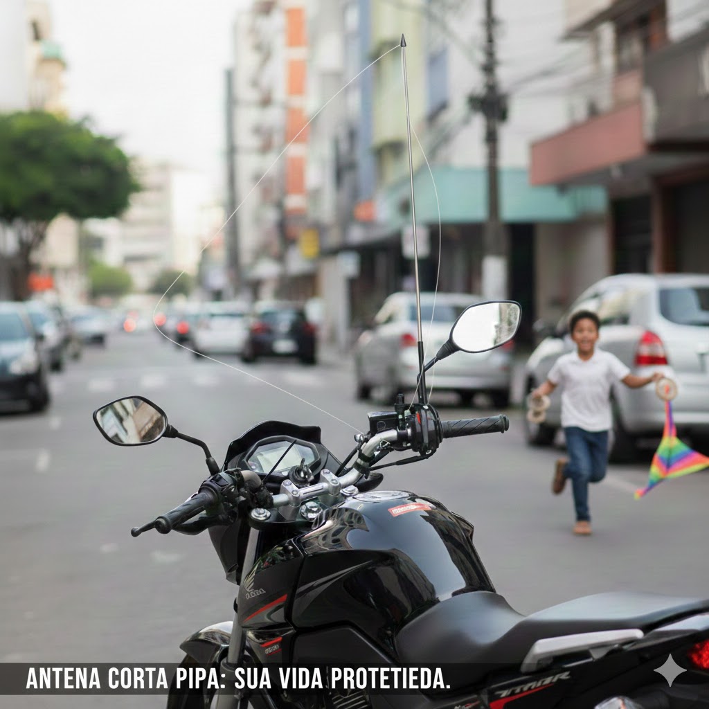Antena Corta Pipa 6 Estágios para Guidão em Fibra – Cor Preta - Imagem 7