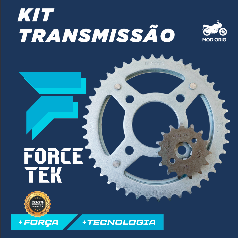 Kit Transmissão Motocicleta Honda CG Titan 160 - Aço 1045 - Imagem 5