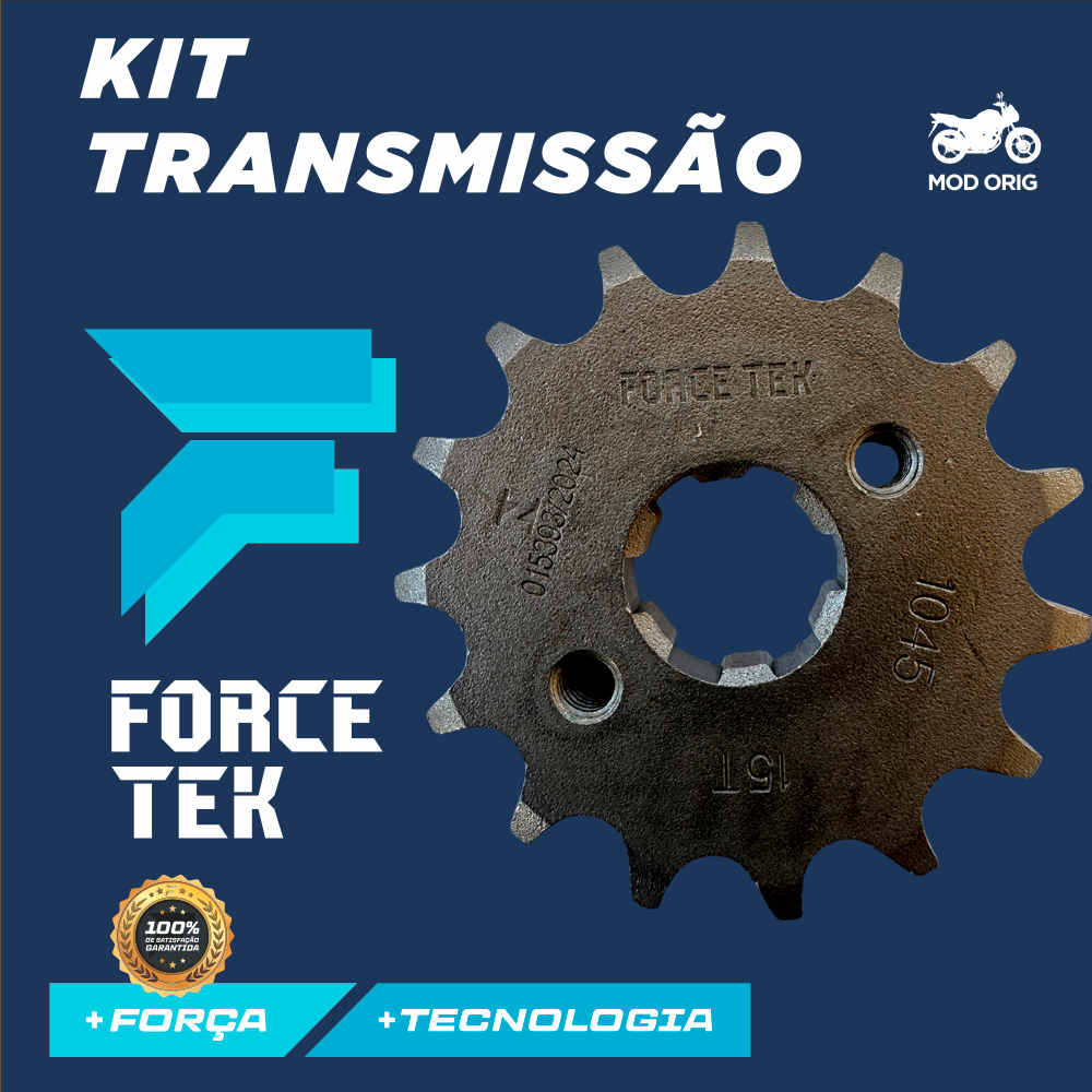 Kit Transmissão Motocicleta Honda CG Titan 160 - Aço 1045 - Imagem 6